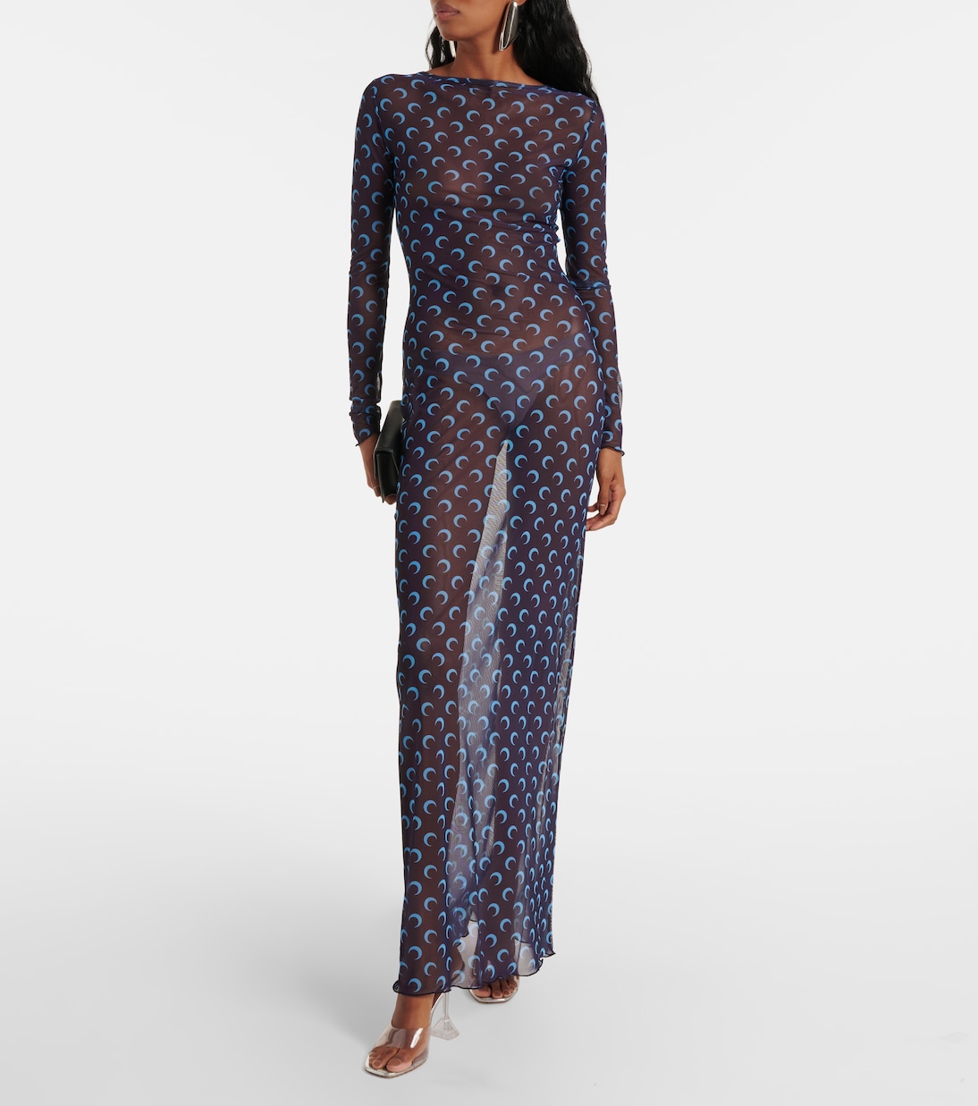 Maxikleid All Over Moon aus Mesh | Marine Serre