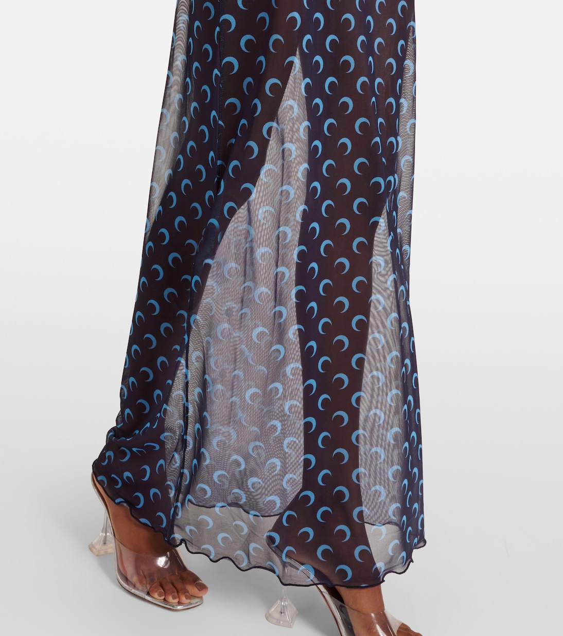 Maxikleid All Over Moon aus Mesh | Marine Serre