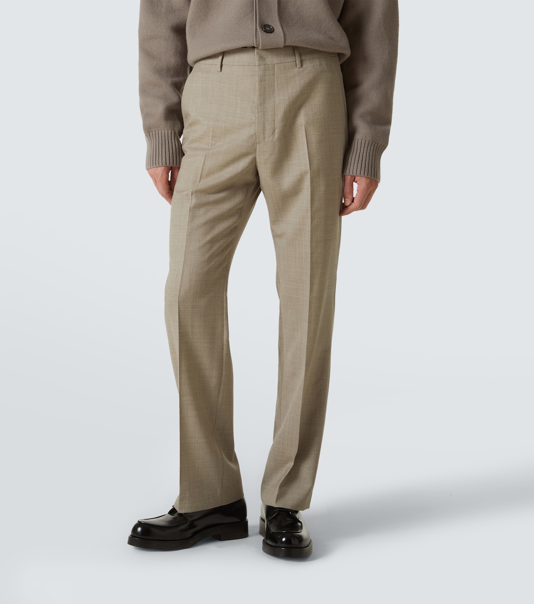 Virgin wool canvas straight pants | Ami Paris