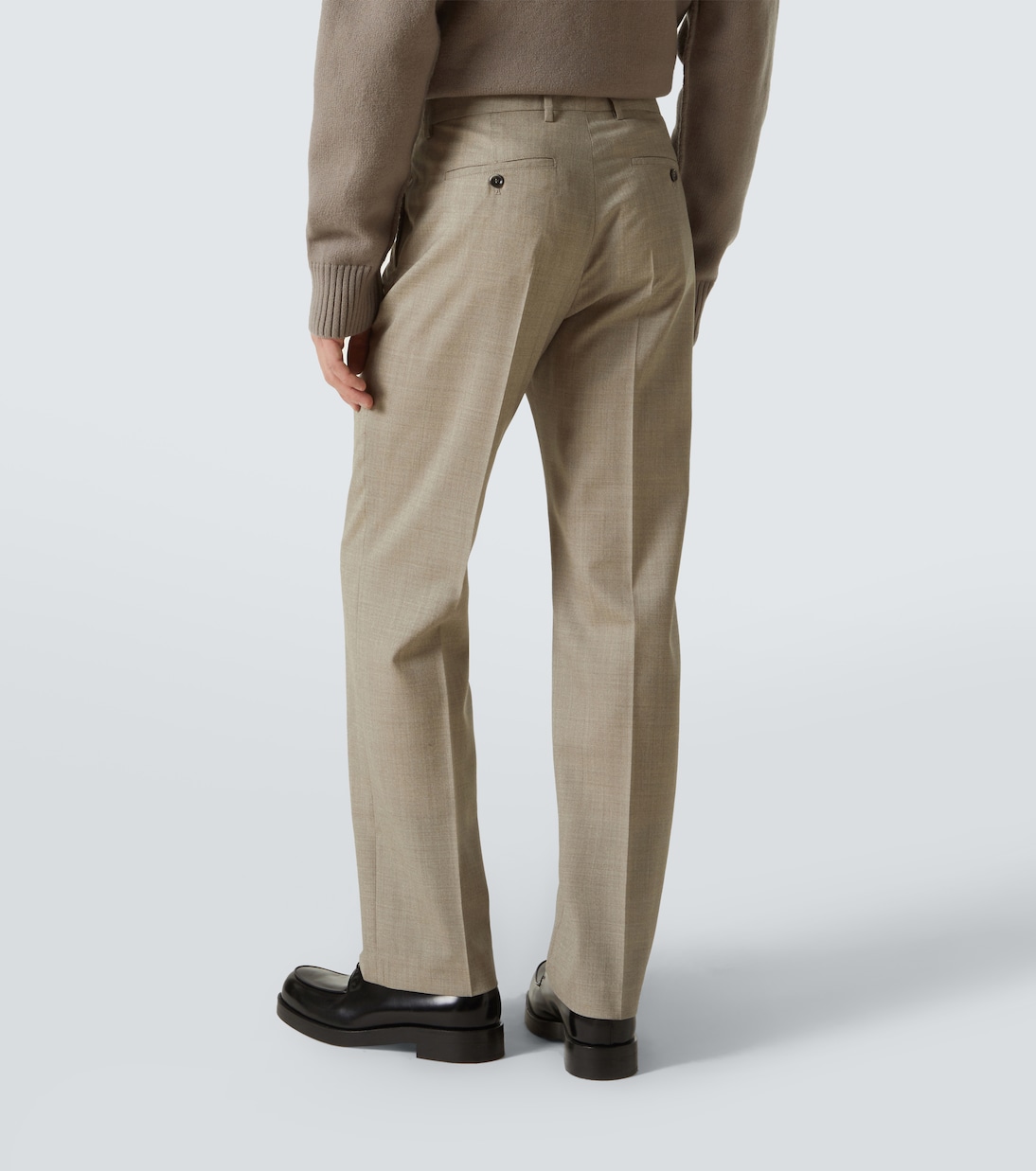 Virgin wool canvas straight pants | Ami Paris