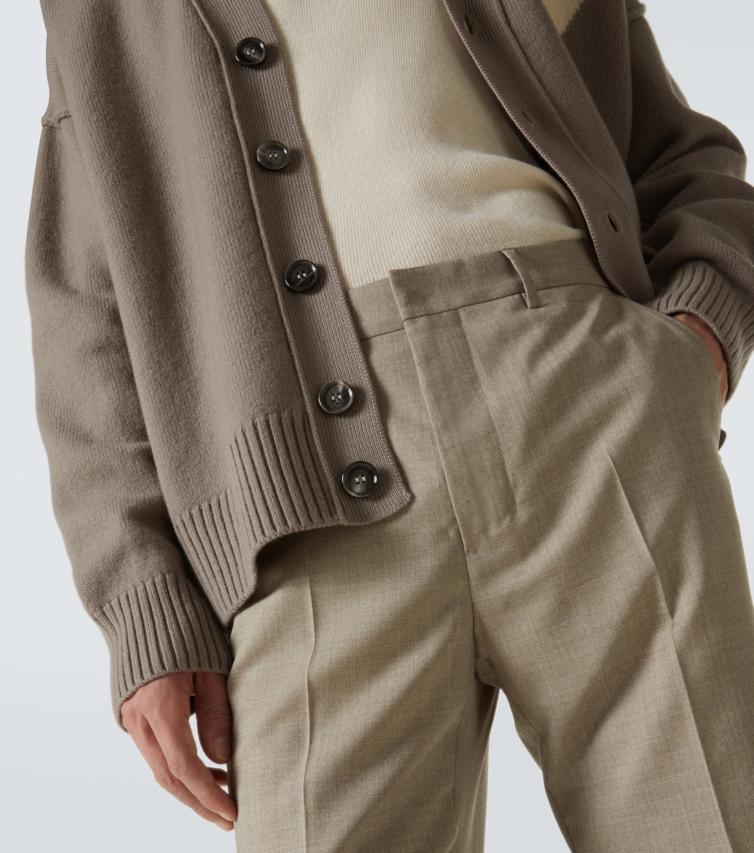 Virgin wool canvas straight pants | Ami Paris