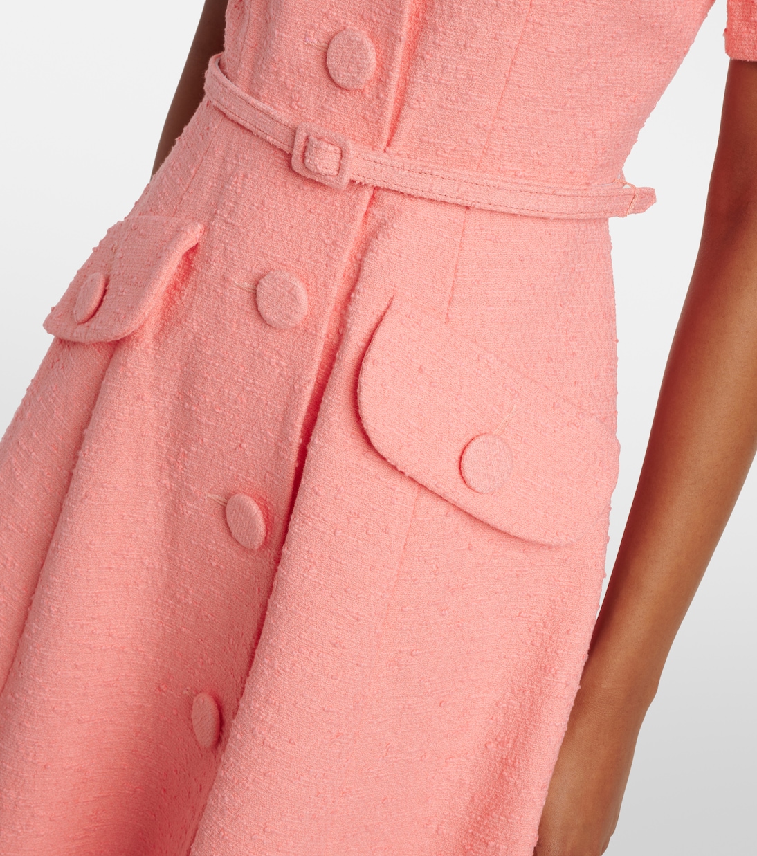 Abito midi in misto cotone e lino | Carolina Herrera