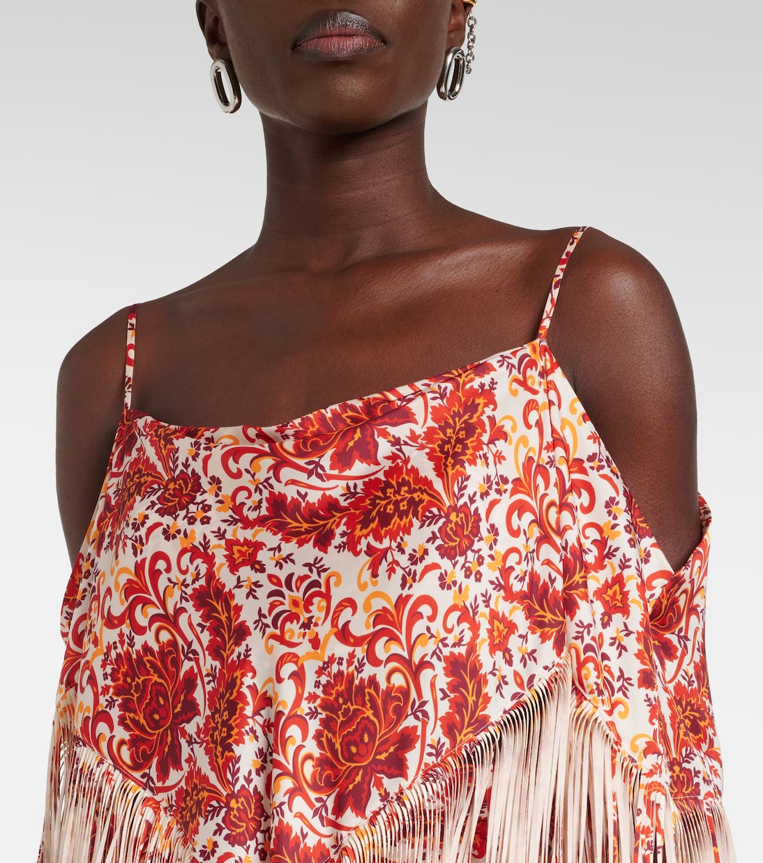 Fringed printed top | Rabanne