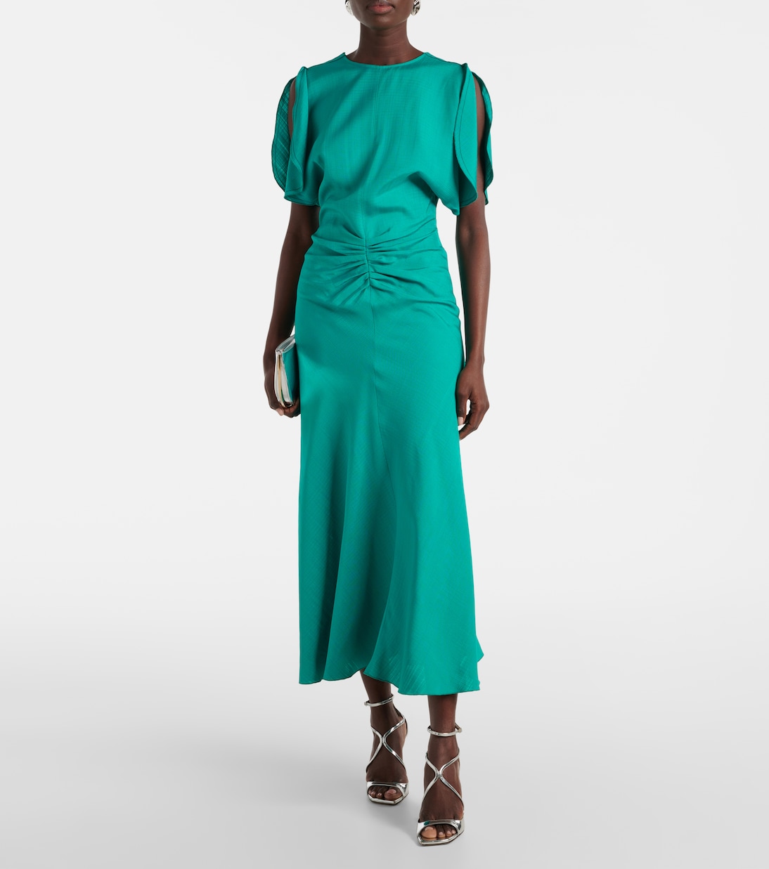 Vestido midi fruncido | Victoria Beckham