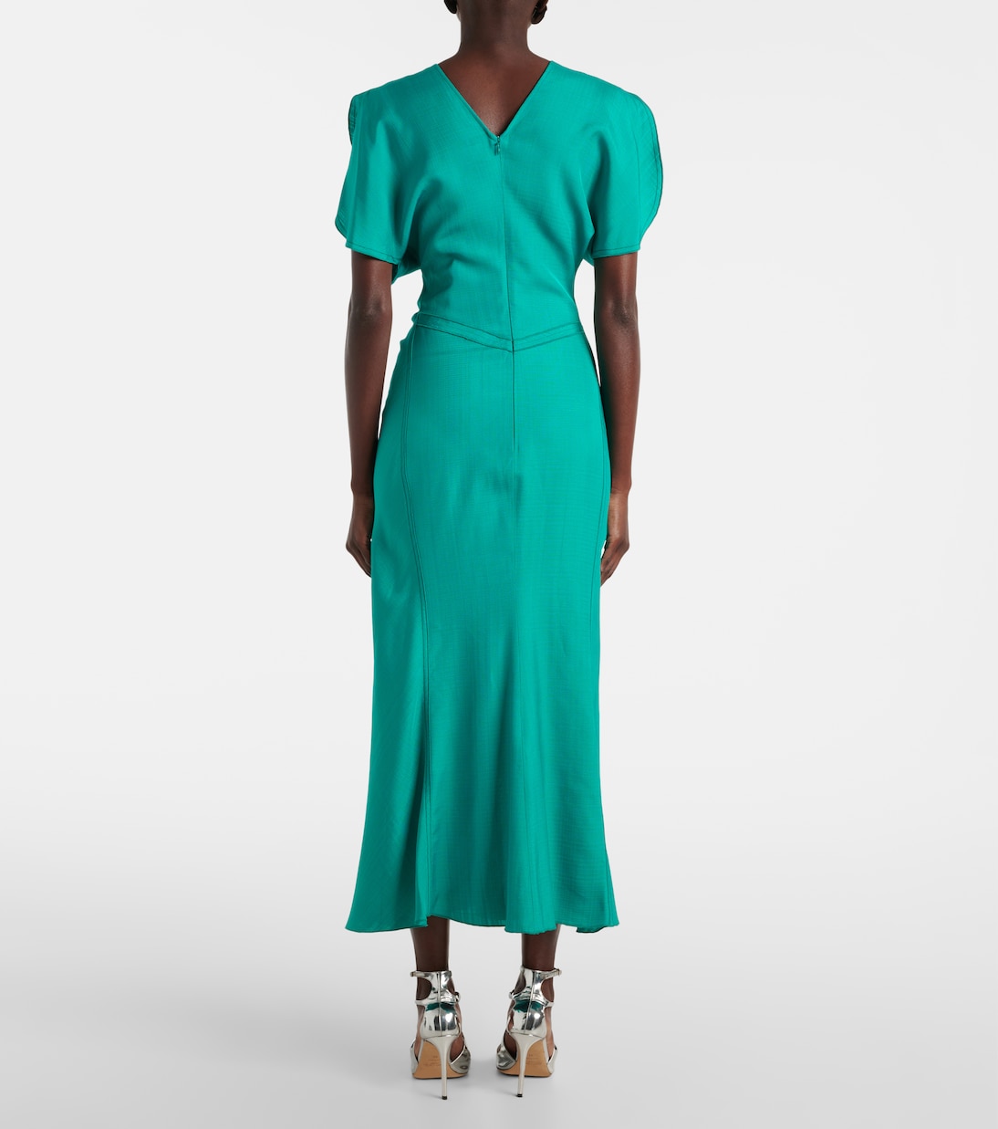 Vestido midi fruncido | Victoria Beckham