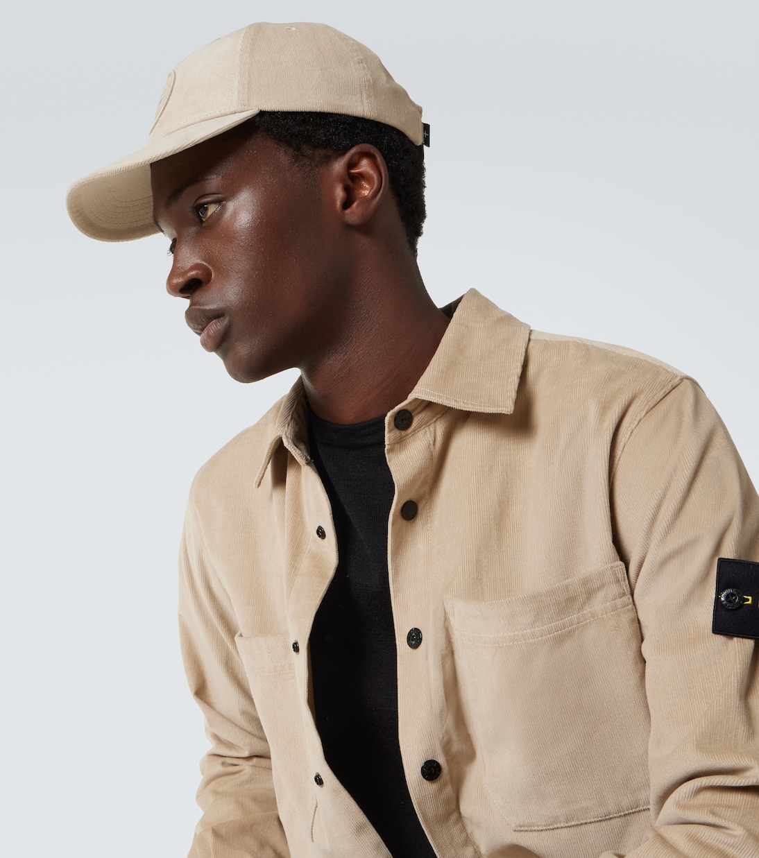 Compass embroidered corduroy baseball cap | Stone Island