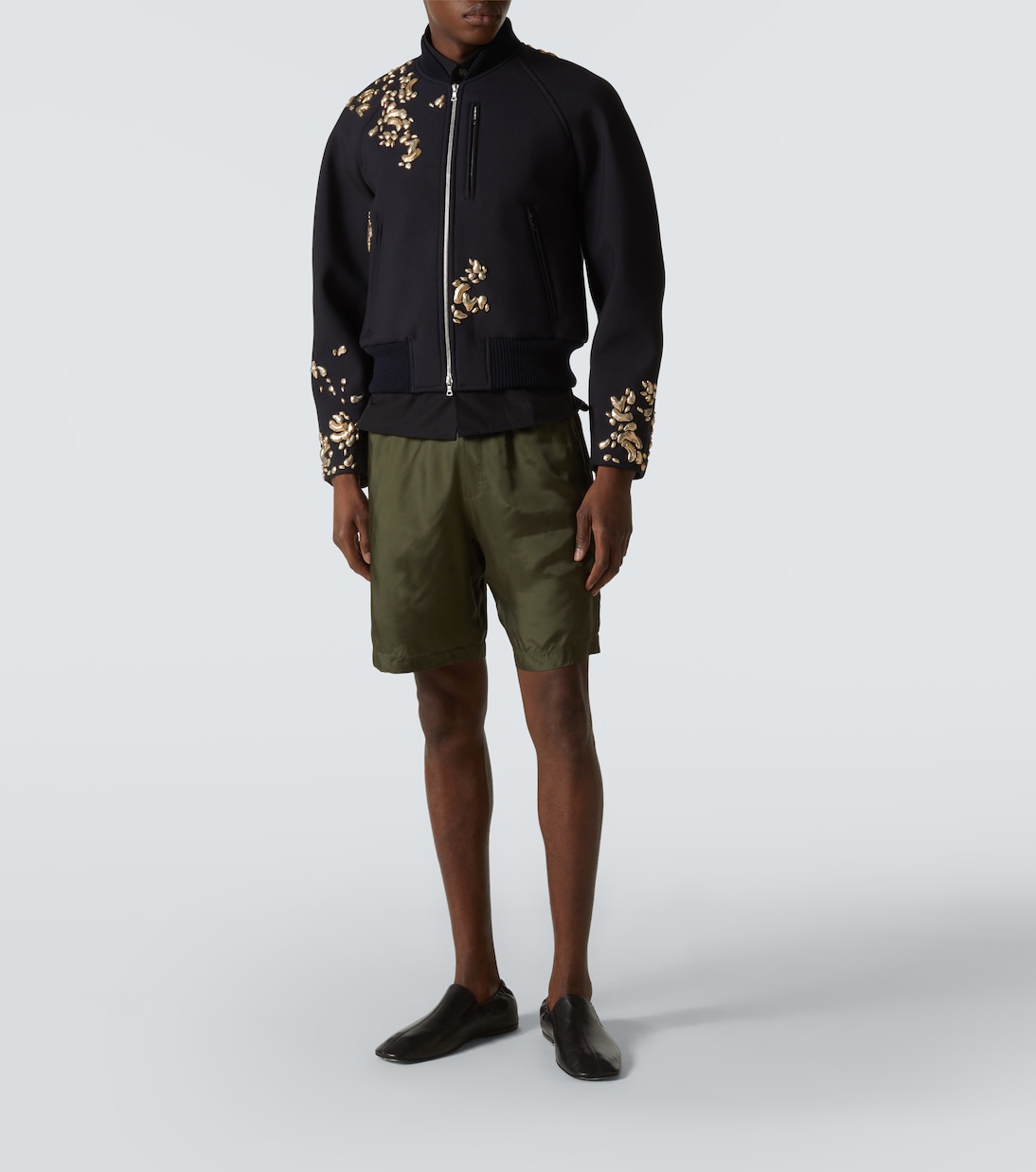 Embroidered wool-blend bomber jacket | Dries Van Noten