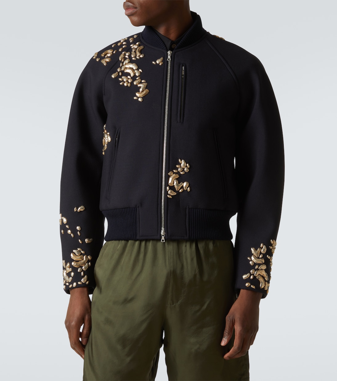 Embroidered wool-blend bomber jacket | Dries Van Noten