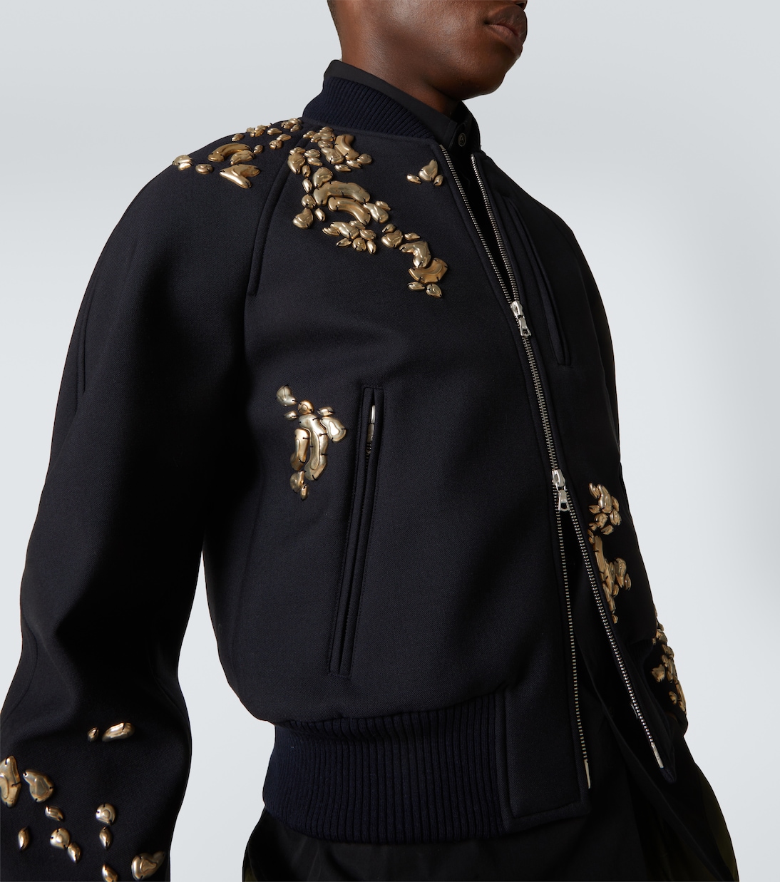 Embroidered wool-blend bomber jacket | Dries Van Noten