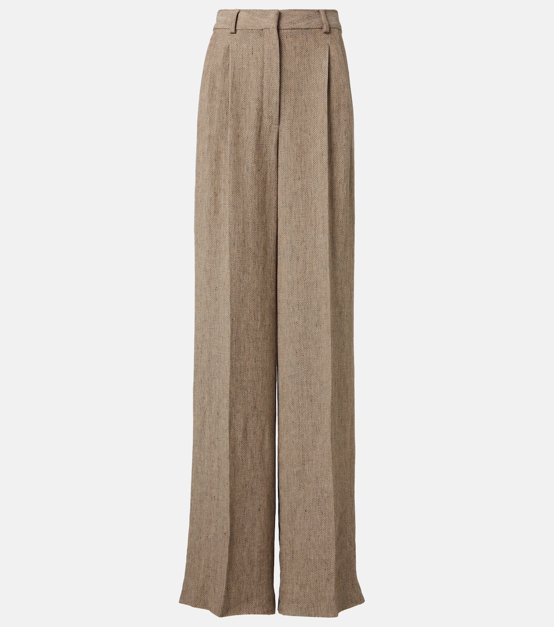 Pantaloni a gamba larga Nyack in crêpe chevron di lino | Loro Piana