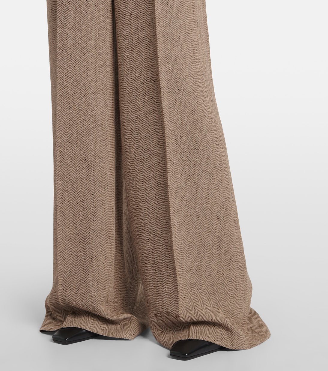 Pantaloni a gamba larga Nyack in crêpe chevron di lino | Loro Piana