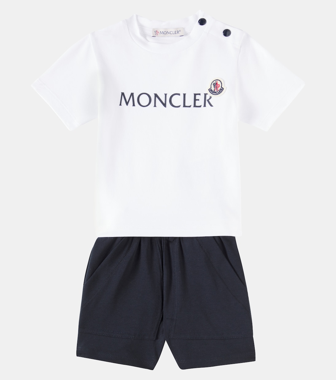 Baby cotton-blend T-shirt and shorts set | Moncler Enfant