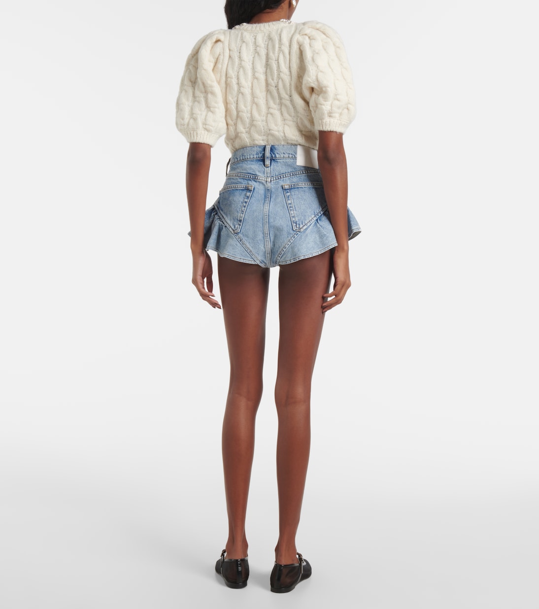 Shorts Ruffle Bloomer en denim | Frame