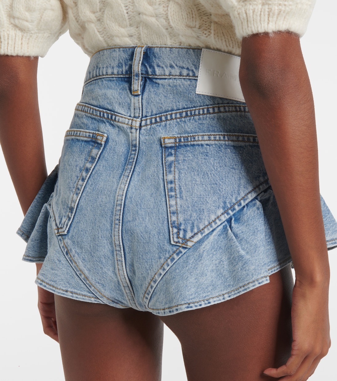 Shorts Ruffle Bloomer en denim | Frame