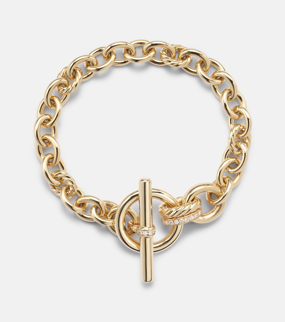 Mercer 18kt gold bracelet with diamonds | David Yurman