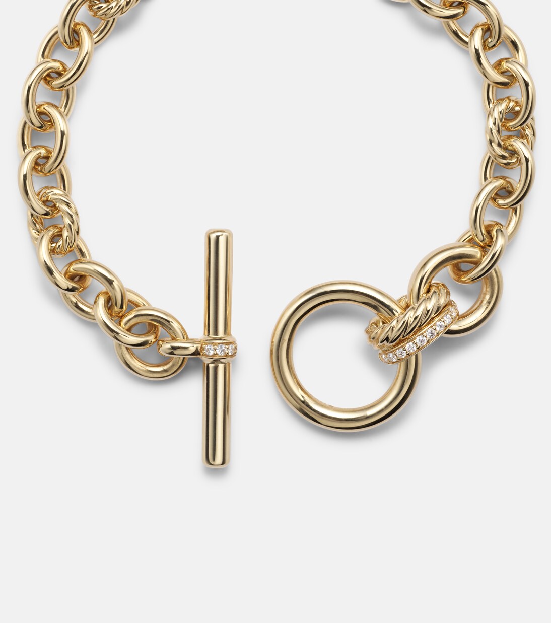 Mercer 18kt gold bracelet with diamonds | David Yurman