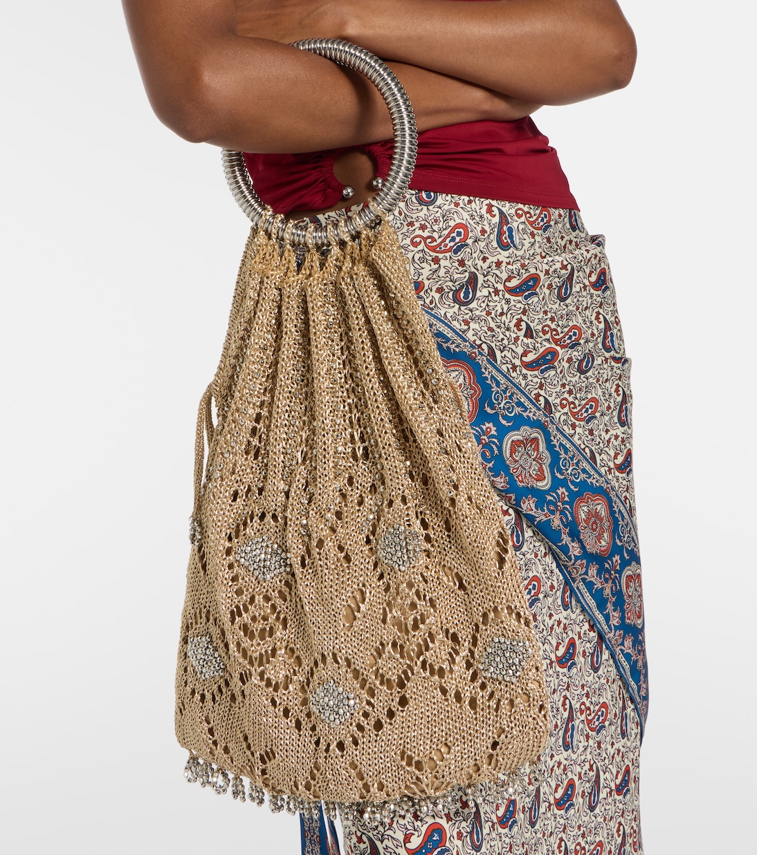 Beaded crochet lamé tote bag | Rabanne