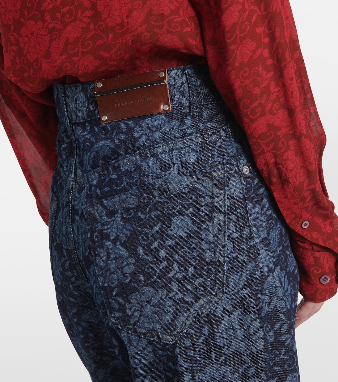 Jeans a gamba larga con stampa | Dries Van Noten