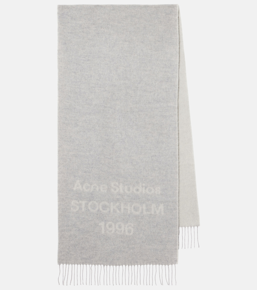 Fringed logo wool jacquard scarf | Acne Studios