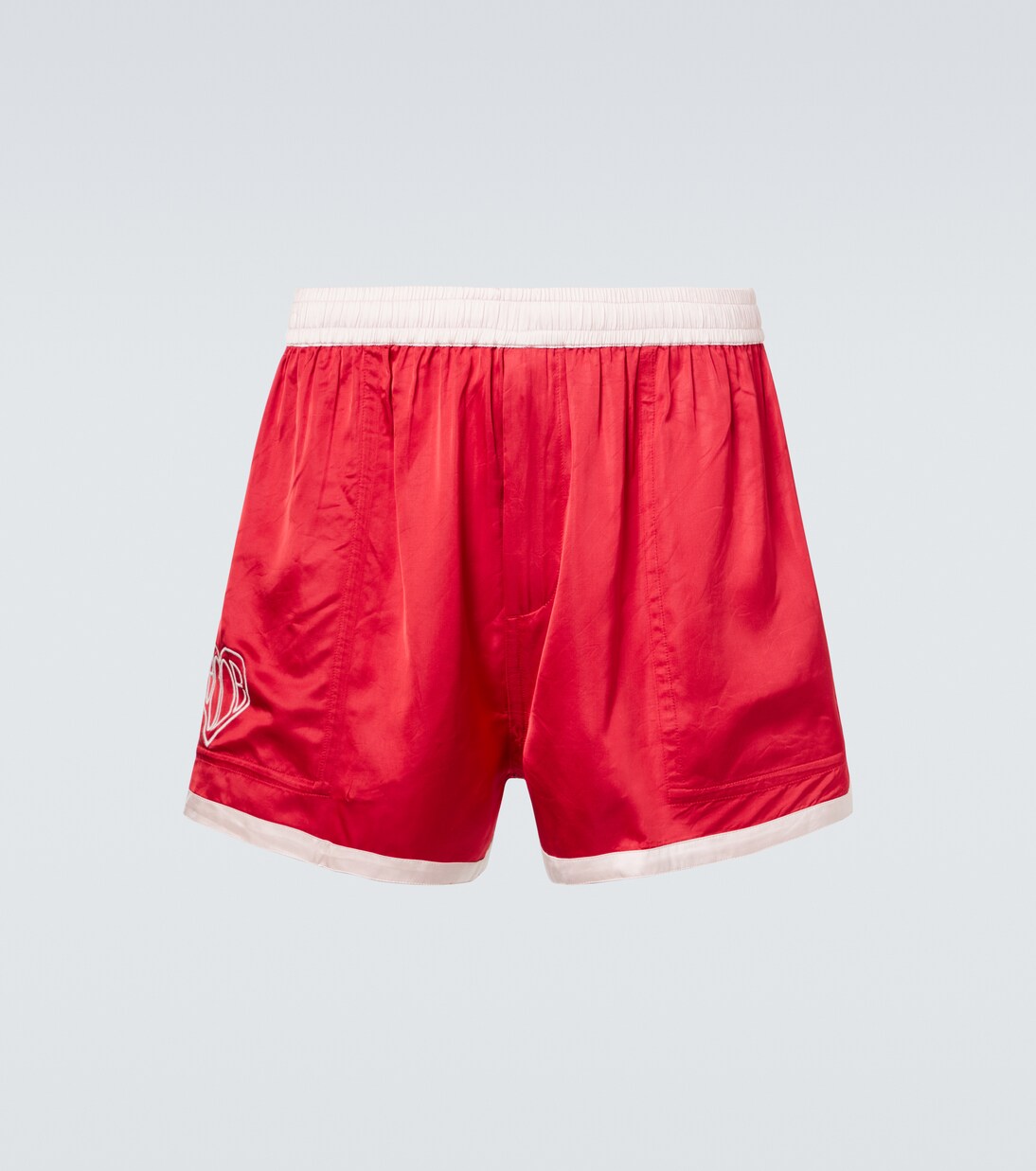 Bestickte Shorts Heart Deco aus Satin | Bode