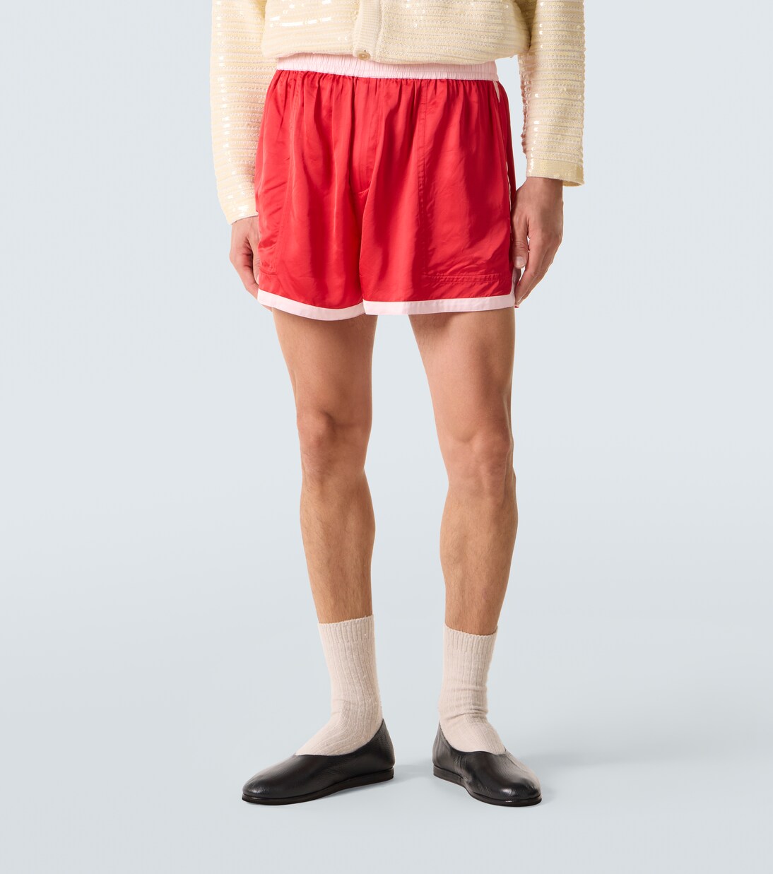 Bestickte Shorts Heart Deco aus Satin | Bode