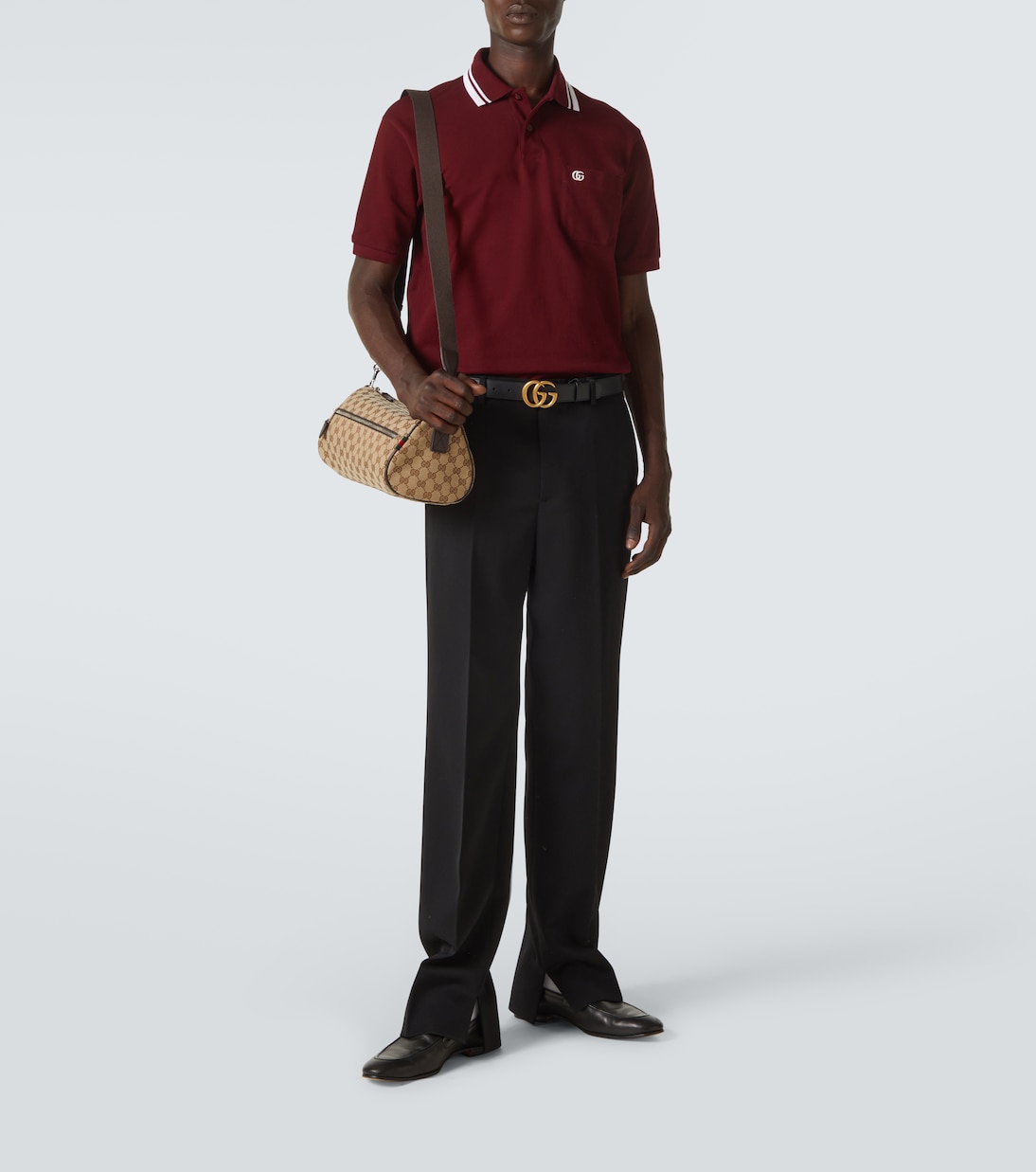 Polo in piqué di misto cotone Double G | Gucci