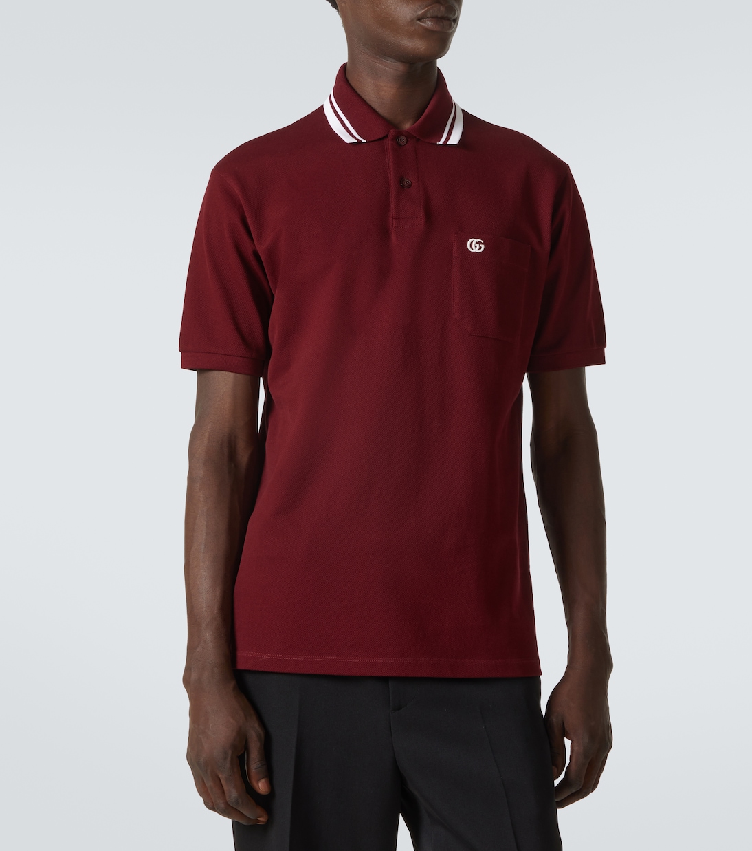 Polo in piqué di misto cotone Double G | Gucci