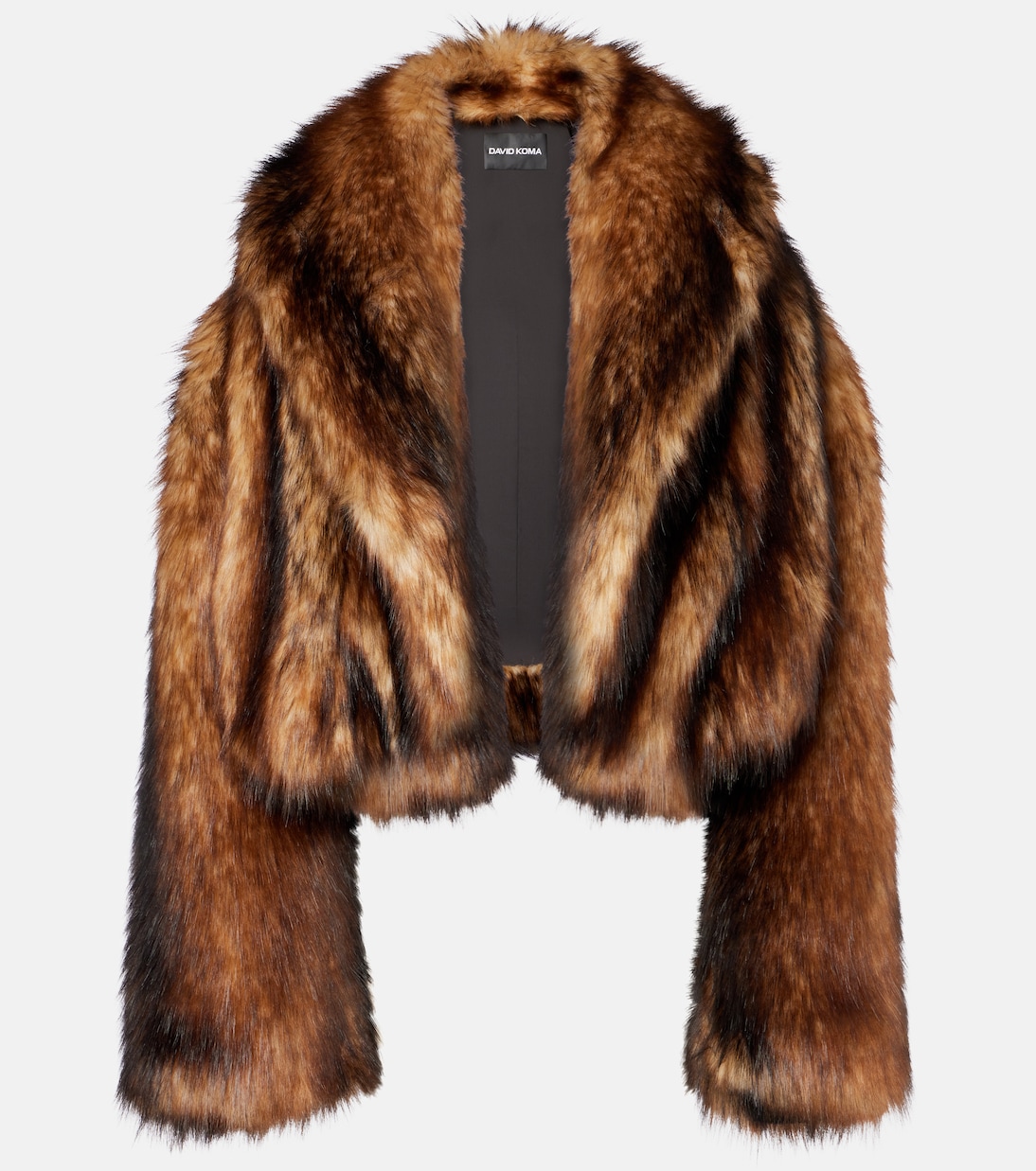 Cropped oversized faux fur coat | David Koma