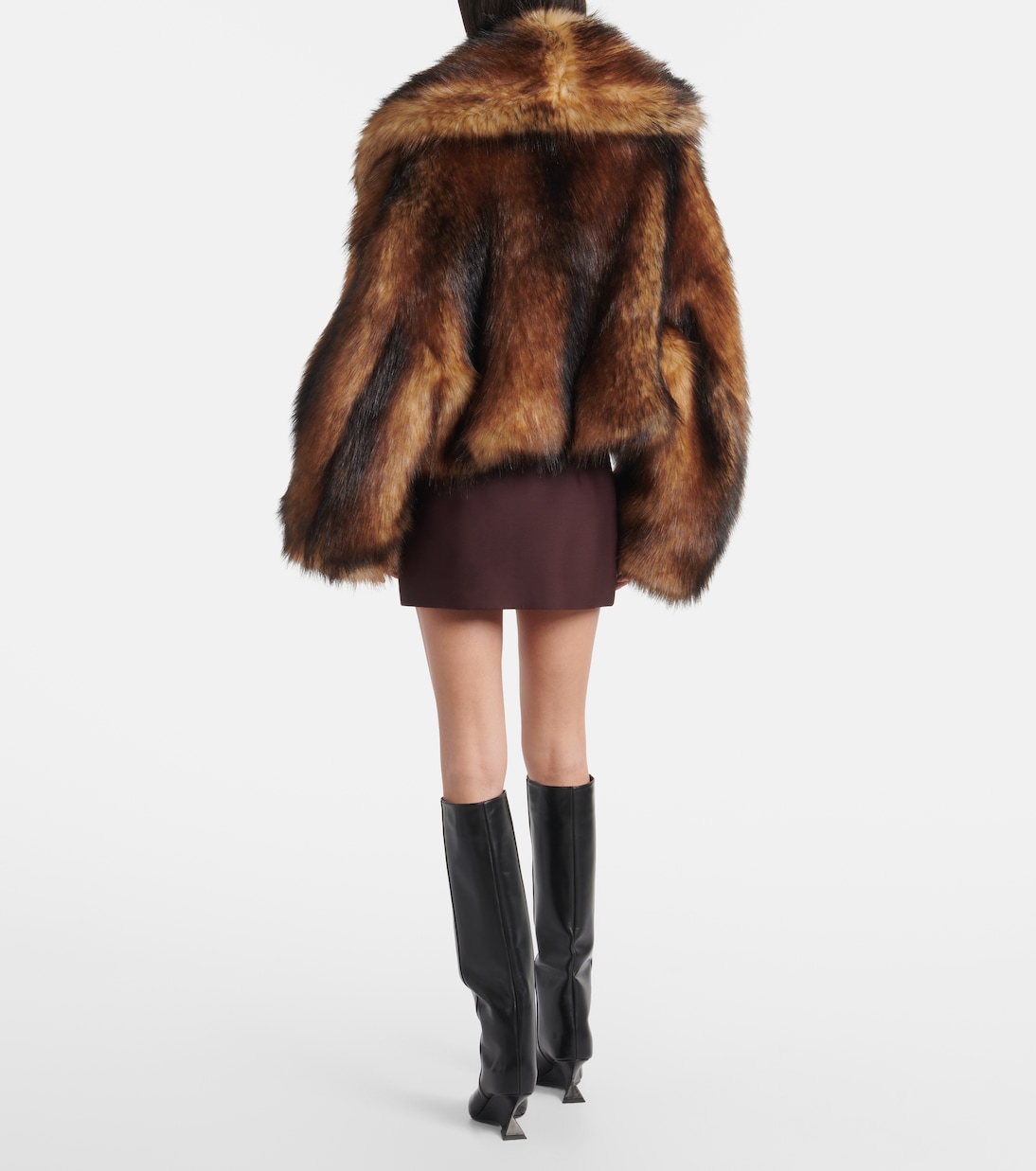 Cropped oversized faux fur coat | David Koma