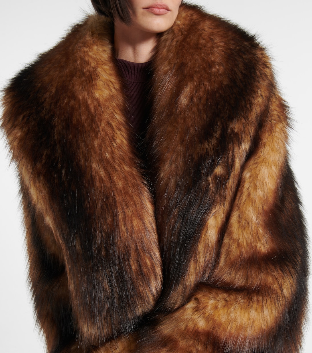 Cropped oversized faux fur coat | David Koma