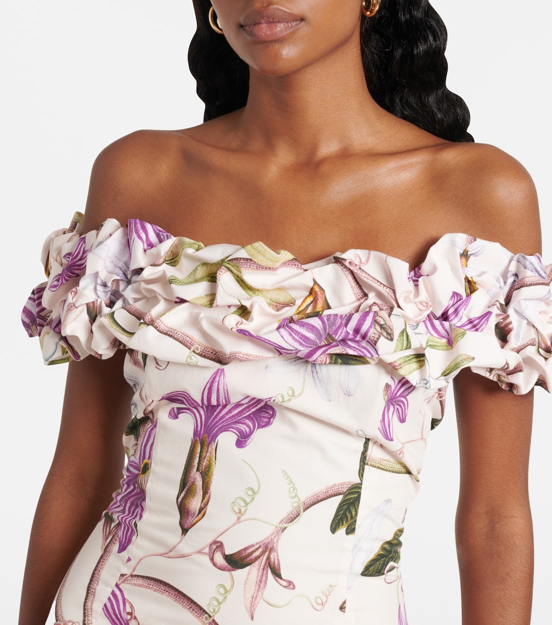 Vestido corto Jardin Mutisia de algodón | Agua by Agua Bendita