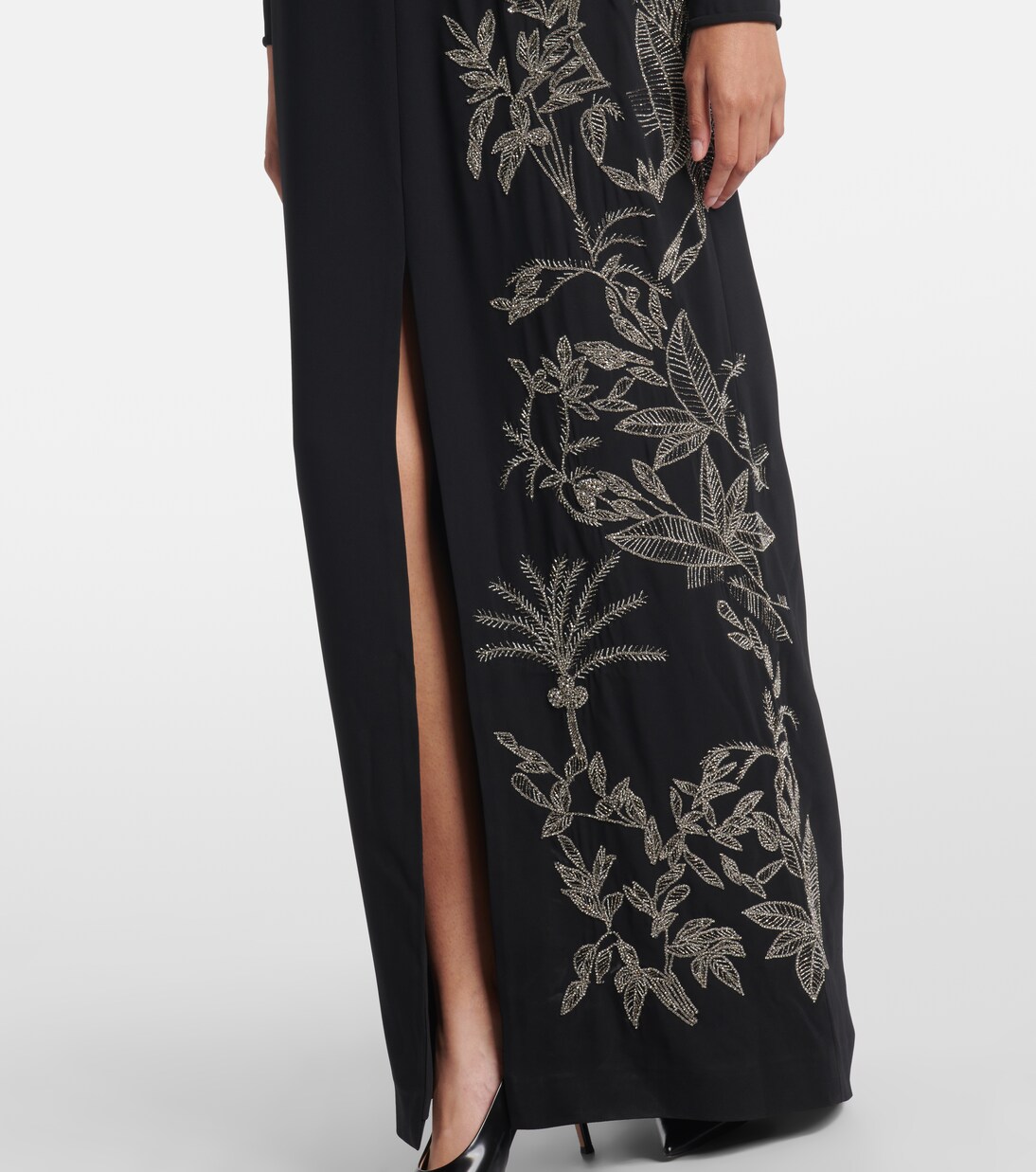 Robe longue Vita en crêpe à perles | Costarellos