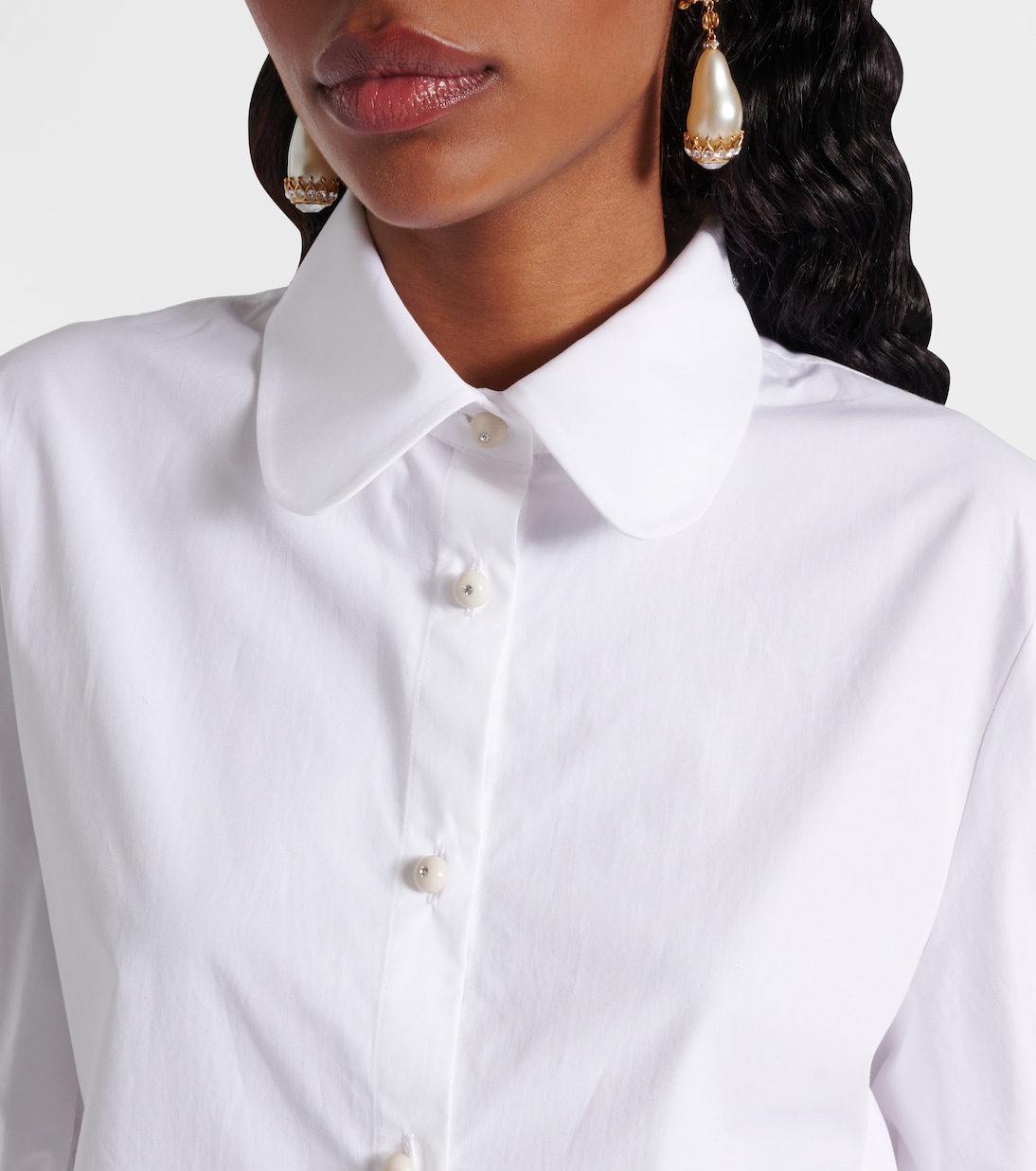 Bow-detail cotton poplin shirt | Valentino