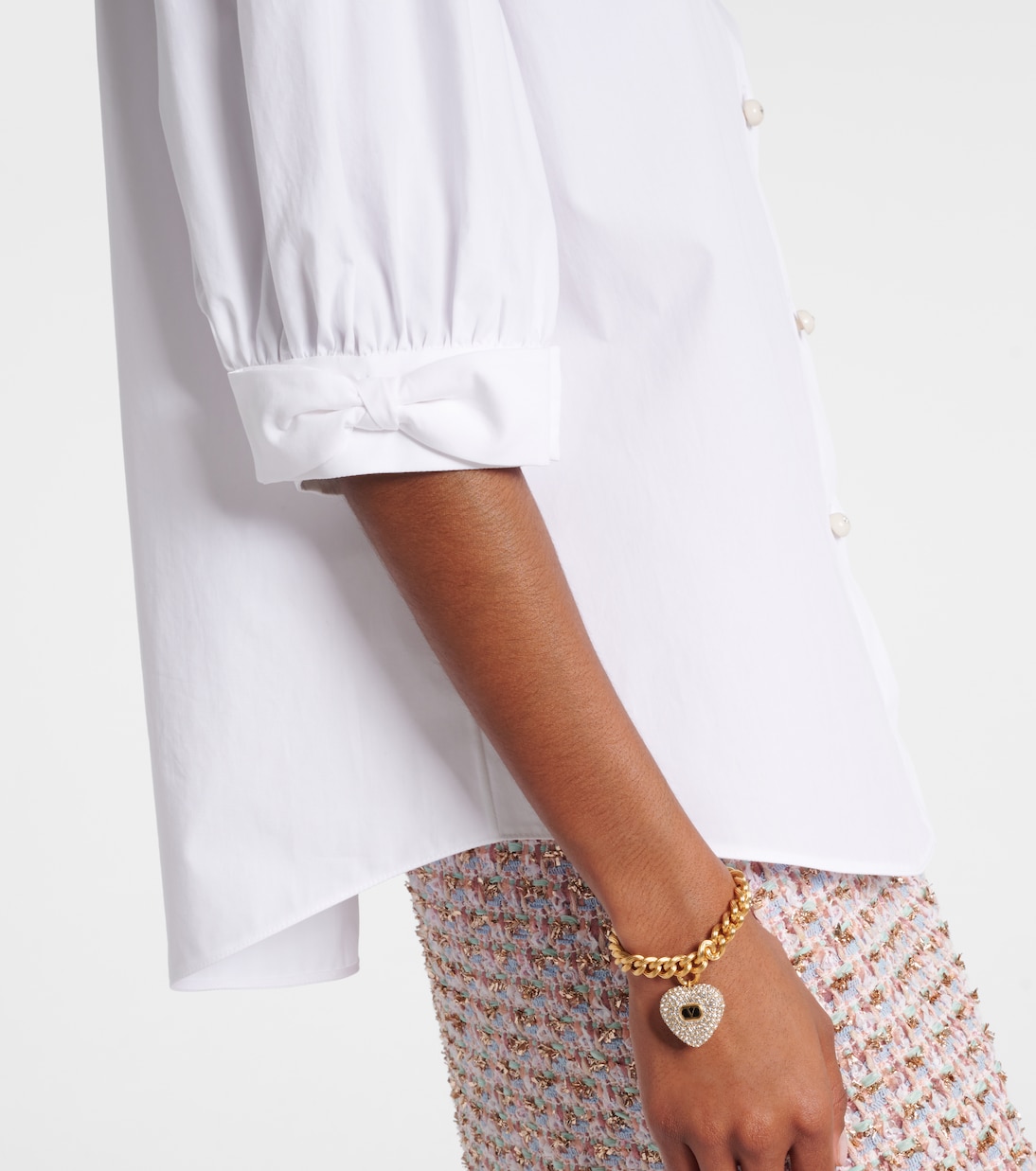 Bow-detail cotton poplin shirt | Valentino
