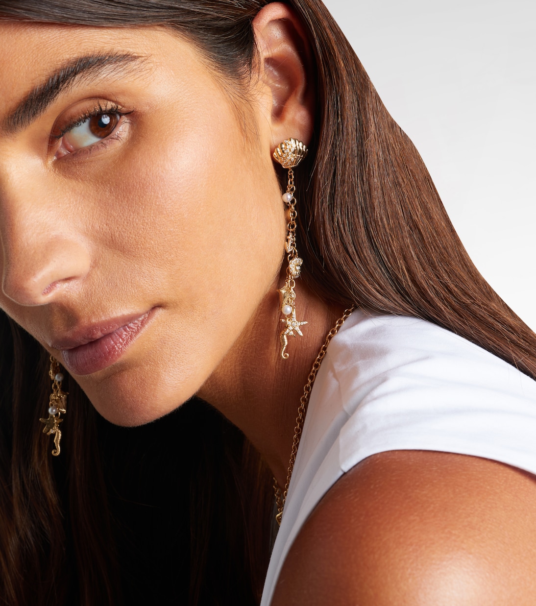 14kt gold drop earrings with diamonds | Sydney Evan