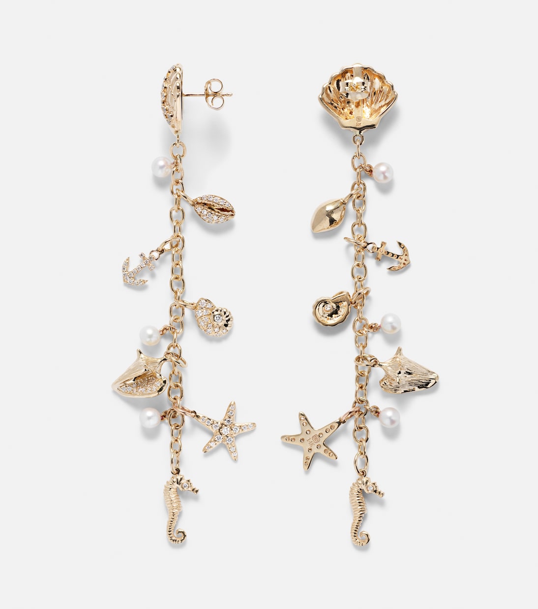 14kt gold drop earrings with diamonds | Sydney Evan