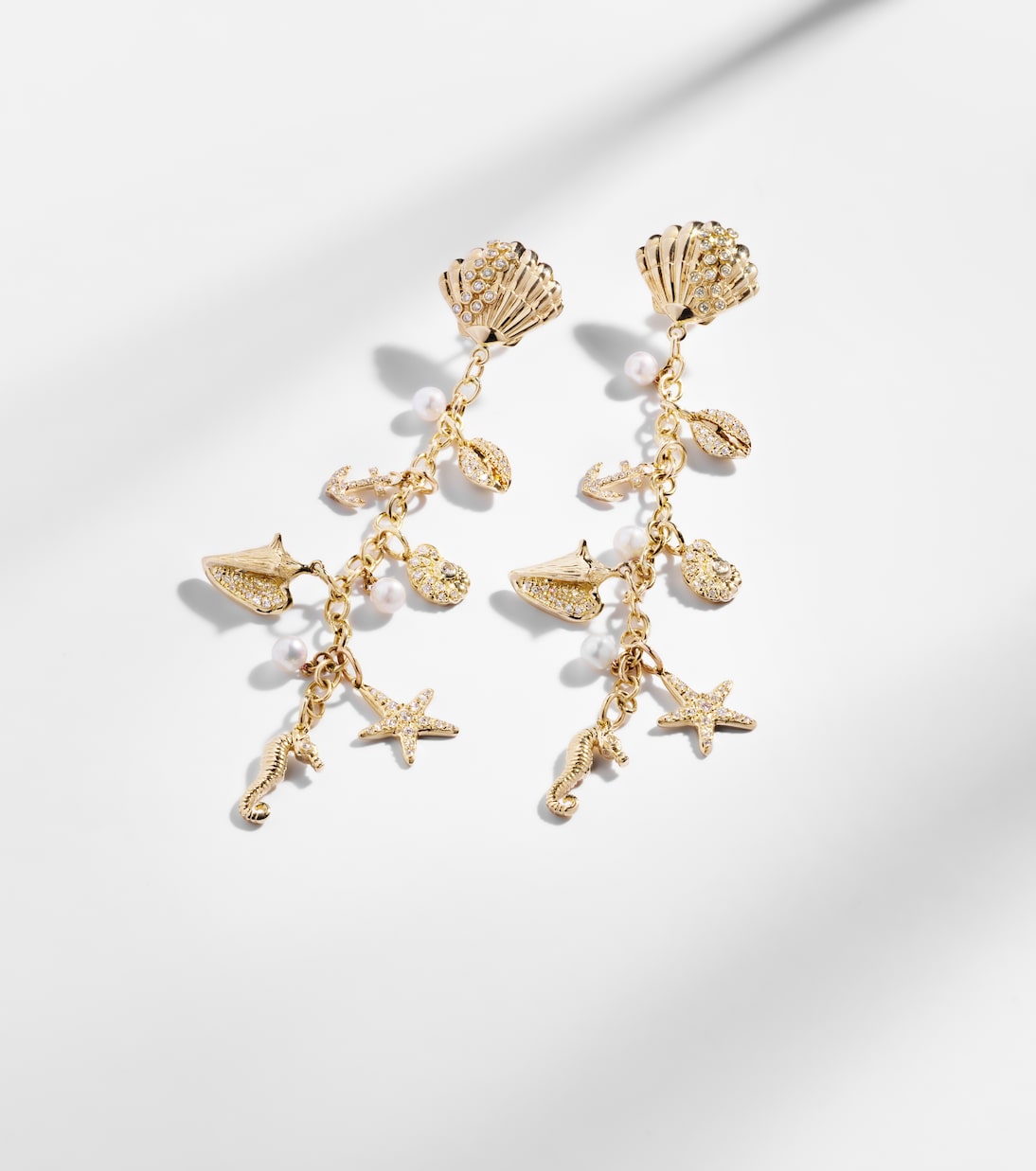 14kt gold drop earrings with diamonds | Sydney Evan