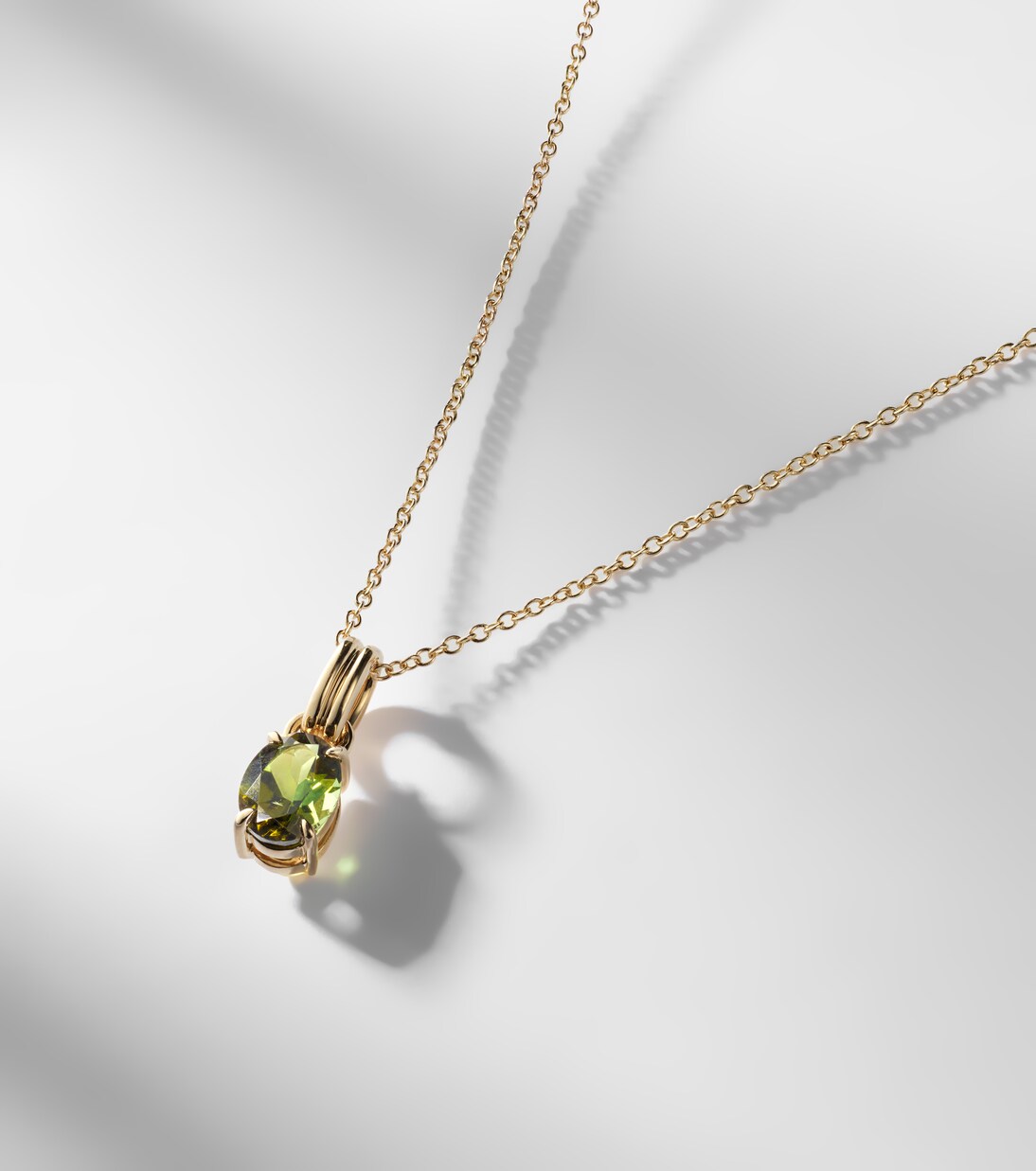 14kt gold chain necklace with tourmaline | Stone and Strand