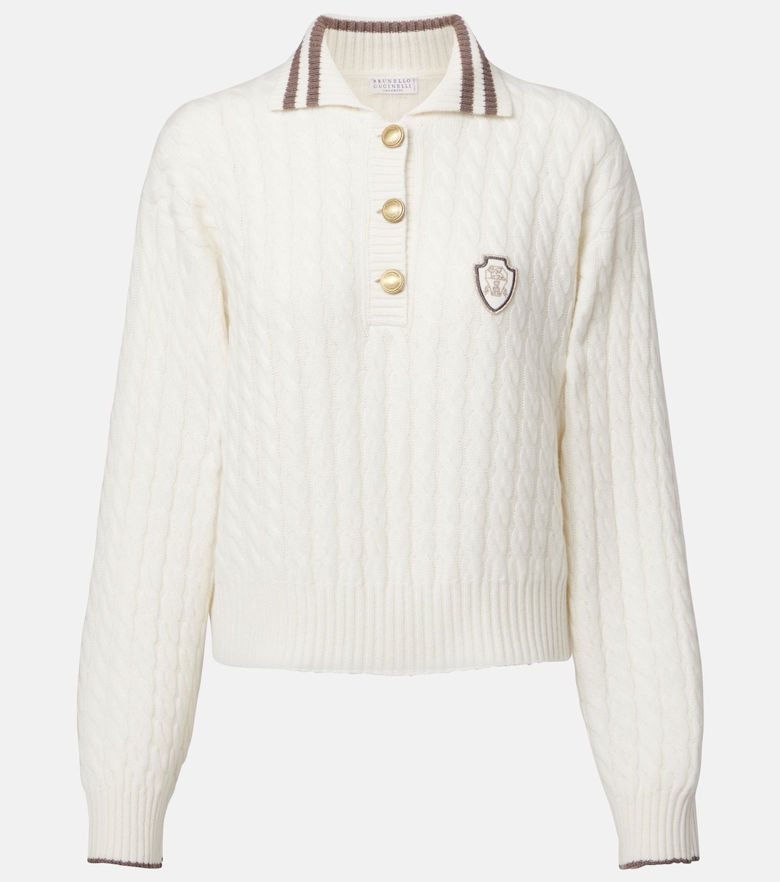 Polo en cachemire à logo | Brunello Cucinelli