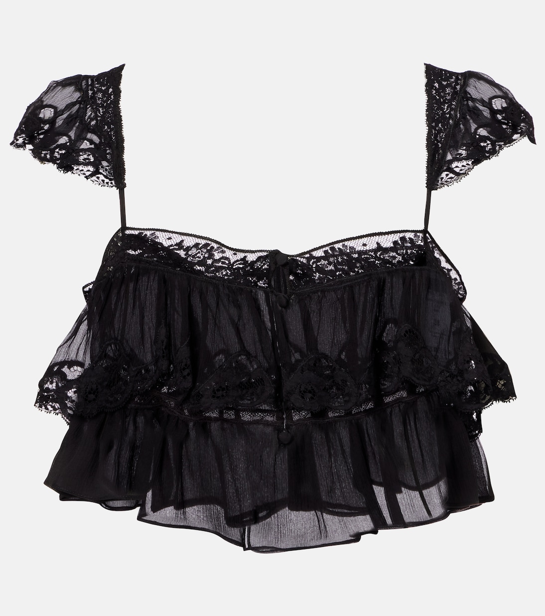 Top de muselina de seda con encaje | Chloé