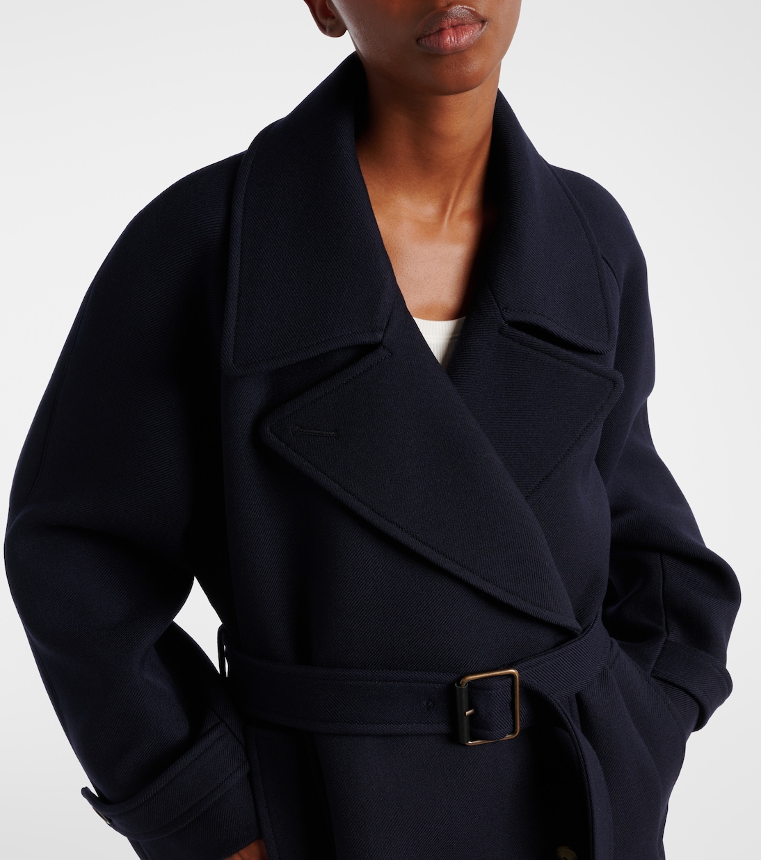 Belted double-breasted wool coat | Loewe