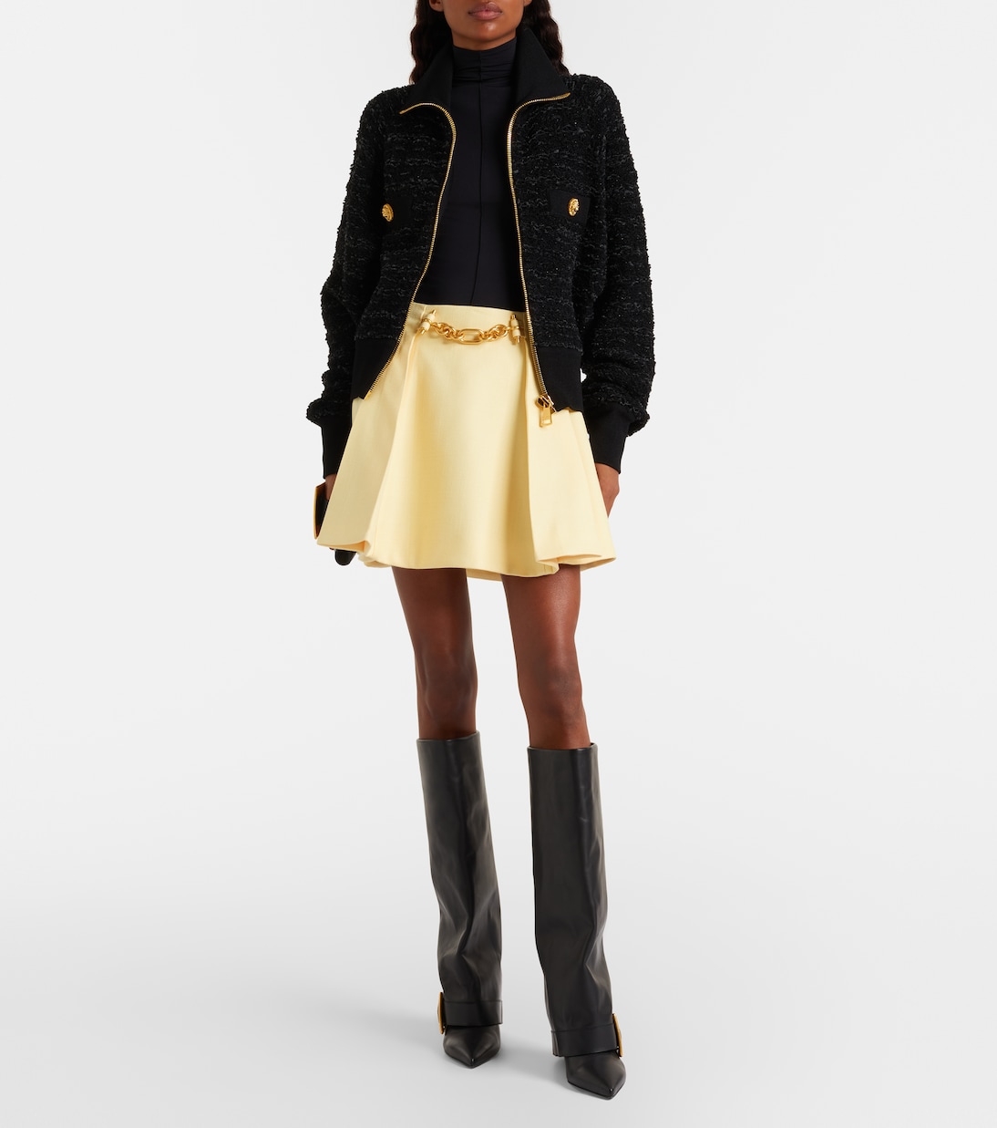 Minifalda plisada con cadena | Balmain