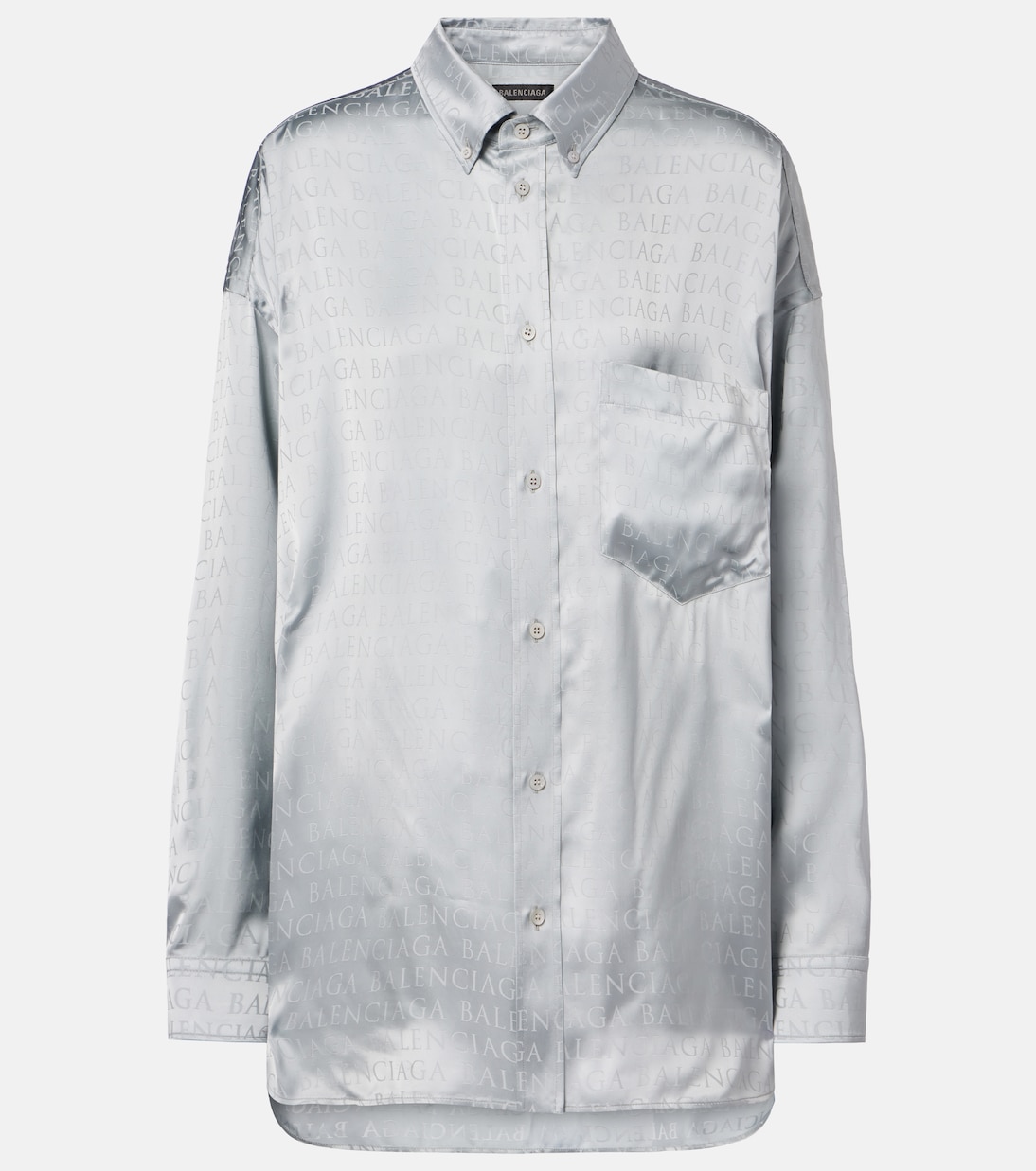 Monogram jacquard satin shirt | Balenciaga