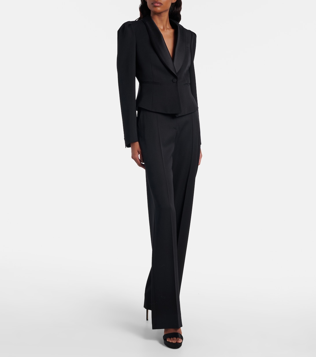 High-rise wool flared pants  | McQueen