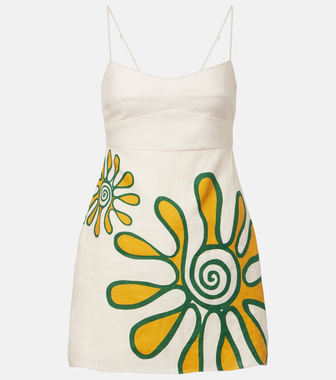 Vestido corto Lucca de lino estampado | Cala de la Cruz