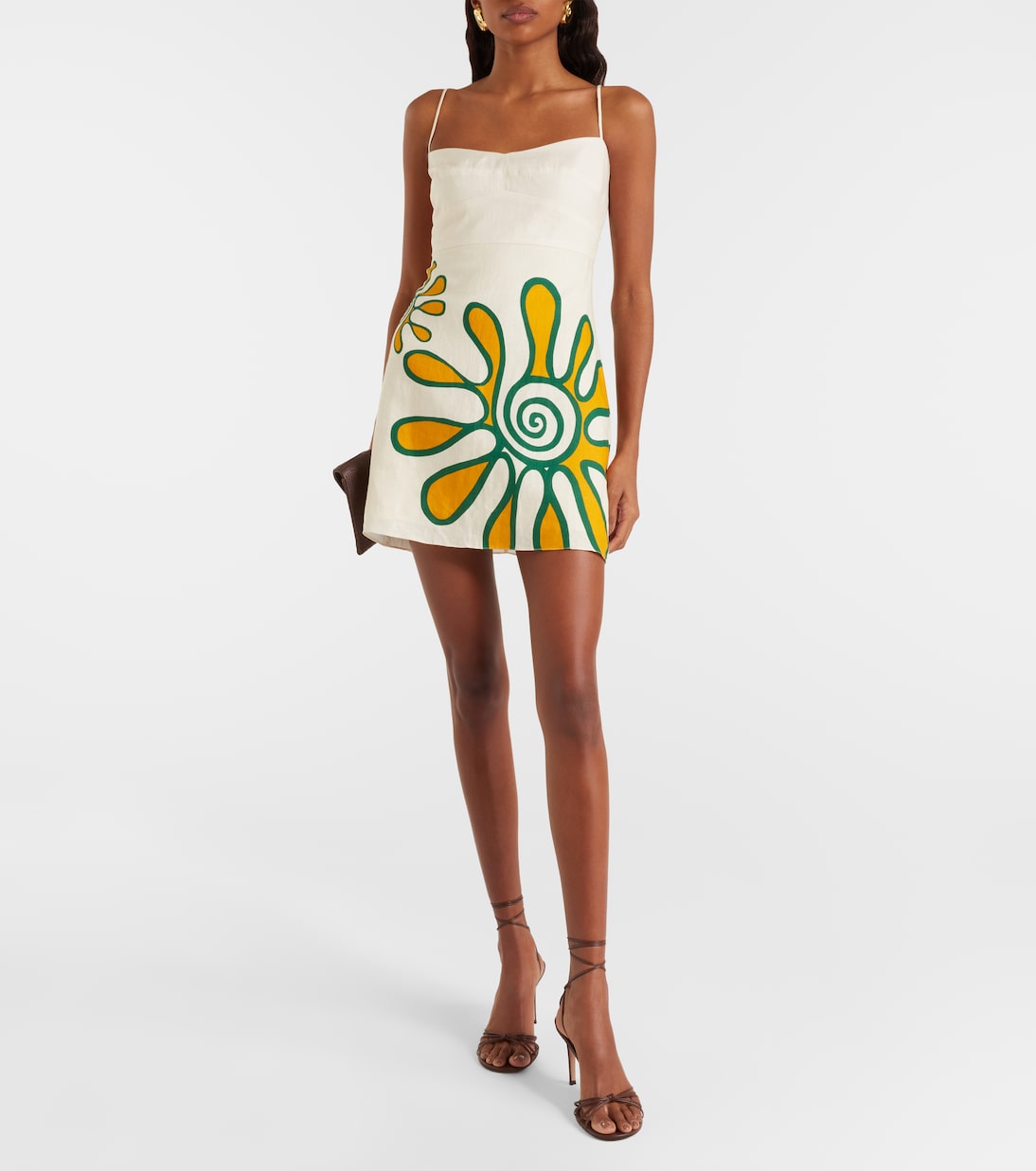 Vestido corto Lucca de lino estampado | Cala de la Cruz