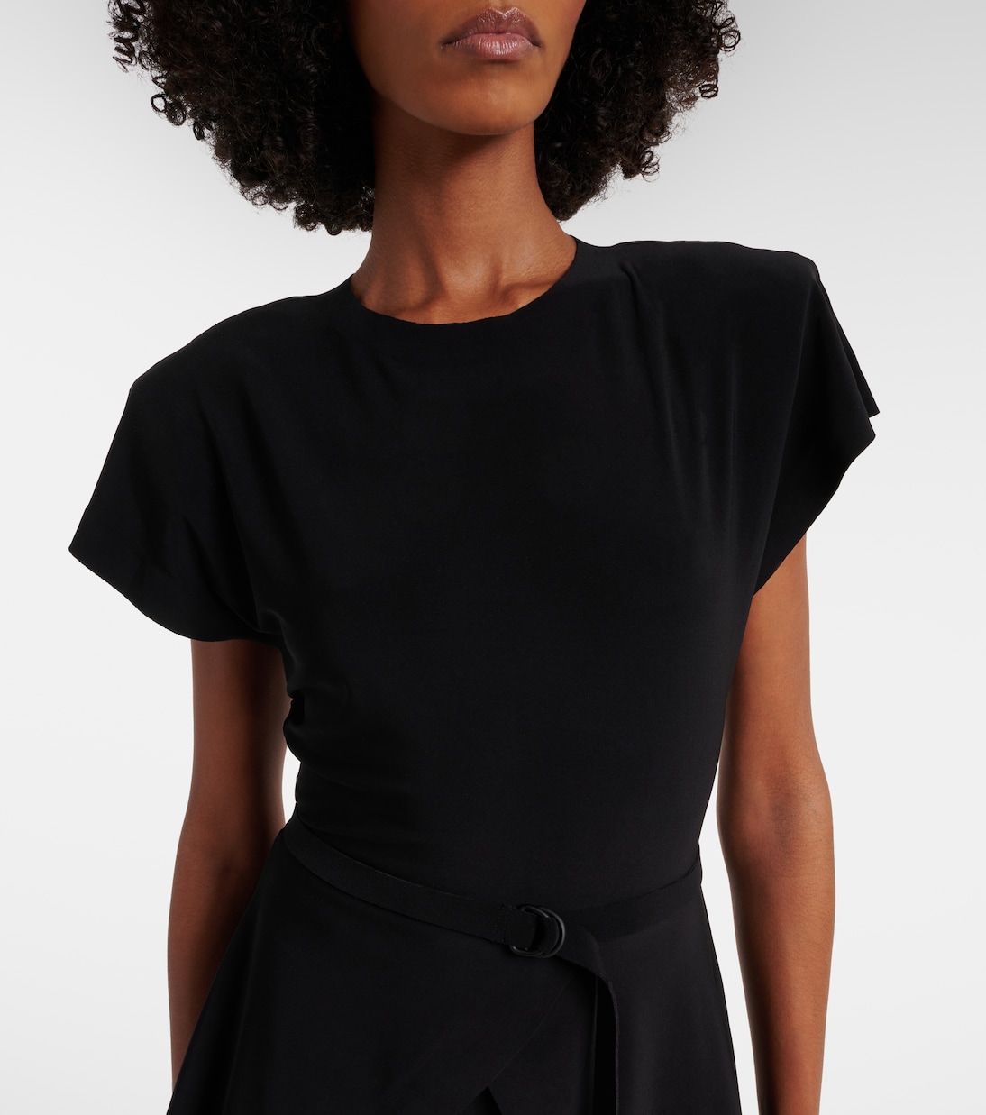 Belted peplum midi dress | Norma Kamali