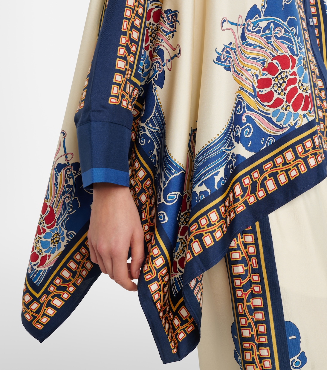 Foulard printed silk twill shirt | La DoubleJ