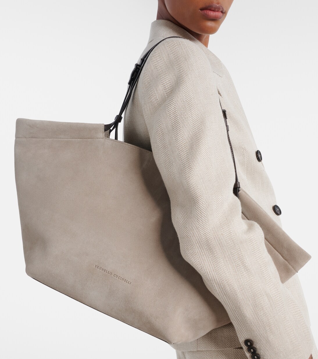 Sartorial Large suede tote bag | Brunello Cucinelli