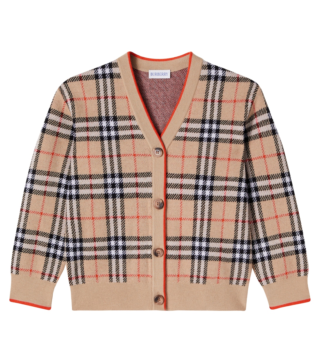 Cardigan Burberry Check en laine | Burberry Kids